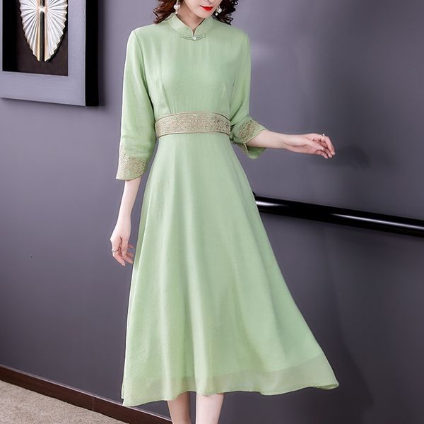 luxury casual dresses improved cheongsam dr's 2021 early spring young style over knee long skirt with coil button embroidery, Black;gray
luxury casual dresses improved cheongsam dr's 2021 early spring young style over knee long skirt with coil button embroidery, Black;gray