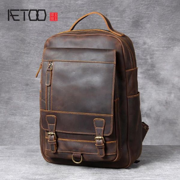 retro crazy horse leather large capacity backpack, first layer cowhide men's backpack
retro crazy horse leather large capacity backpack, first layer cowhide men's backpack