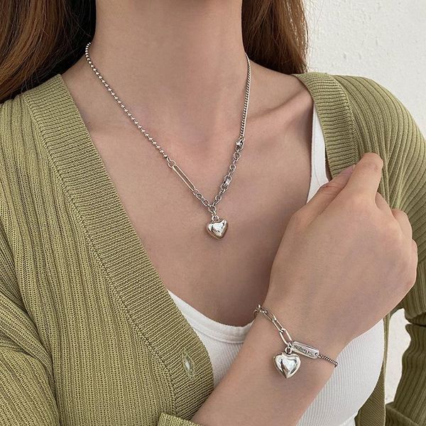 pendant necklaces vintage chain choker for women men silver color fashion love heart necklace hip hop jewelry
pendant necklaces vintage chain choker for women men silver color fashion love heart necklace hip hop jewelry