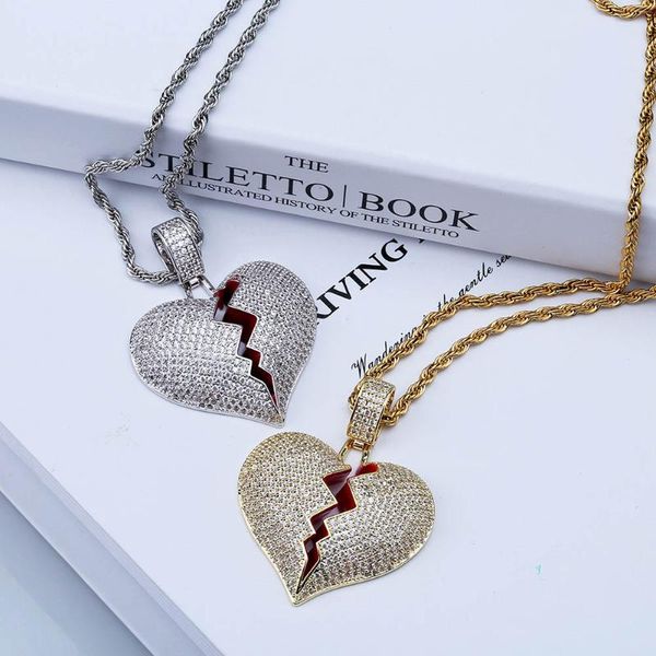 pendant necklaces jinao fashion broken heart iced out chain necklace statement gold color cubic zircon hip hop men's jewelry gift, Silver
pendant necklaces jinao fashion broken heart iced out chain necklace statement gold color cubic zircon hip hop men's jewelry gift, Silver