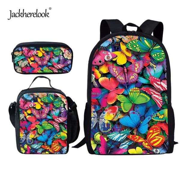 school bags jackherelook colorful butterflies print backpack for girl durable 3pcs/set large bookbag children mochila
school bags jackherelook colorful butterflies print backpack for girl durable 3pcs/set large bookbag children mochila