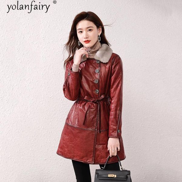 women's leather & faux winter natural sheepskin coat female vintage genuine jacket women collar down jackets veste en cuir femme j6, Black
women's leather & faux winter natural sheepskin coat female vintage genuine jacket women collar down jackets veste en cuir femme j6, Black