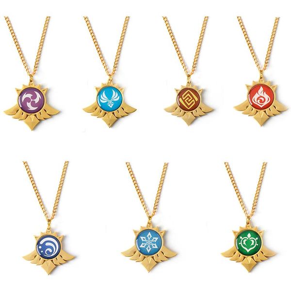 chains game genshin impact necklace eye of god 7 pendant stainless steel chain choker necklaces charm gifts jewelry collares, Silver
chains game genshin impact necklace eye of god 7 pendant stainless steel chain choker necklaces charm gifts jewelry collares, Silver