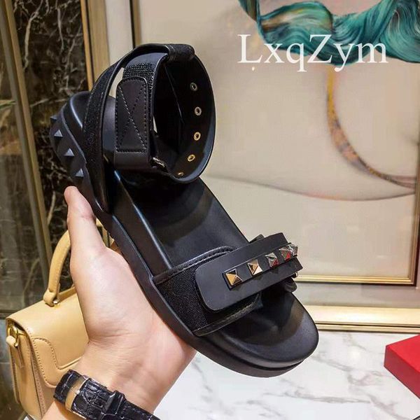 sandals brand designer women fashion rivet summer men casual natural leather flat hook loop comfort shoes, Black
sandals brand designer women fashion rivet summer men casual natural leather flat hook loop comfort shoes, Black
