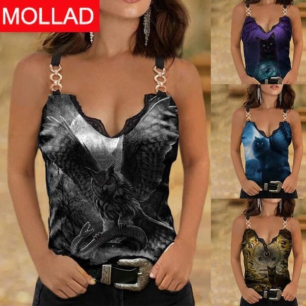 women's t-shirt cross-border 2021 spring and summer lace decorative v-neck printed sling vest female, White
women's t-shirt cross-border 2021 spring and summer lace decorative v-neck printed sling vest female, White