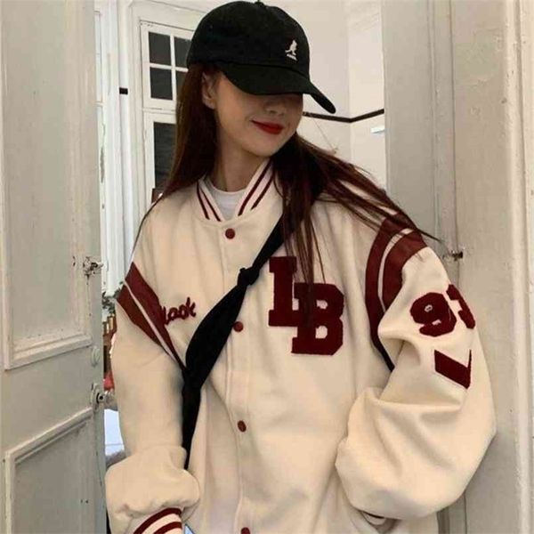 harajuku bf jacket spring and autumn loose japanese college style baseball uniform mid length female student ins 210922, Black;brown
harajuku bf jacket spring and autumn loose japanese college style baseball uniform mid length female student ins 210922, Black;brown