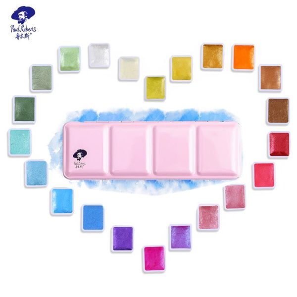 gift sets rubens 24 color pearlescent watercolor paint set portable metal box solid with palette art supplies
gift sets rubens 24 color pearlescent watercolor paint set portable metal box solid with palette art supplies