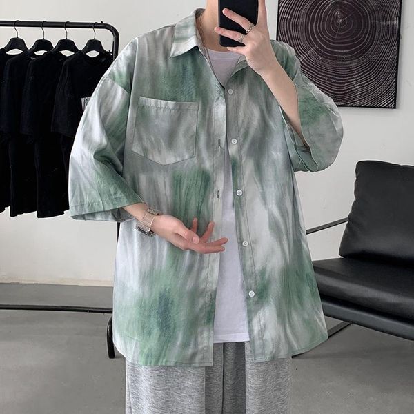 men's casual shirts printed short sleeve gradient color thin trendy loose shirt half-sleeved spring summer coat plus size, White;black
men's casual shirts printed short sleeve gradient color thin trendy loose shirt half-sleeved spring summer coat plus size, White;black