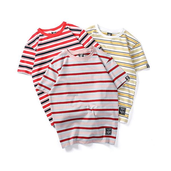 men's t-shirts 2021 logo original loose large size japanese color stripe short sleeve t-shirt men and women lovers tee summer, White;black
men's t-shirts 2021 logo original loose large size japanese color stripe short sleeve t-shirt men and women lovers tee summer, White;black