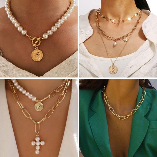 punk cute multilayer pendant necklaces for women delicate gold color brass link chains 2021 fashion jewelry, Silver
punk cute multilayer pendant necklaces for women delicate gold color brass link chains 2021 fashion jewelry, Silver