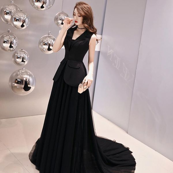 party dresses evening dress a line elegant satin gown black trailing prom 2021 vestido longo festa, White;black
party dresses evening dress a line elegant satin gown black trailing prom 2021 vestido longo festa, White;black