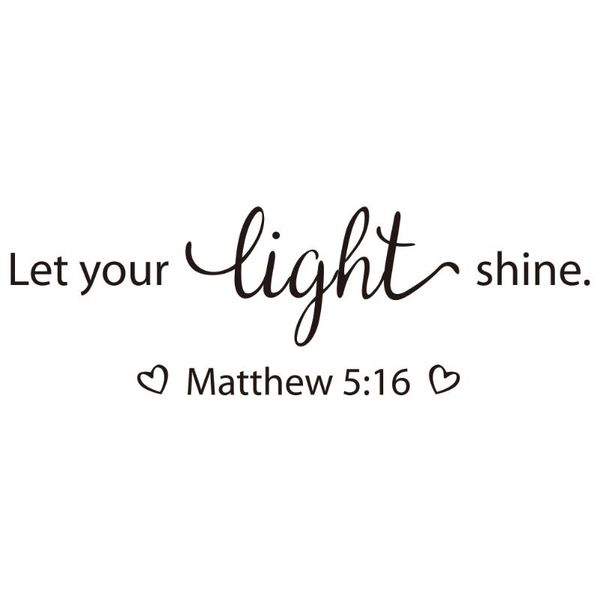 wallpapers let your light shine matthew 5:16 religious quotes wall decal art lettering stickers christian home decor
