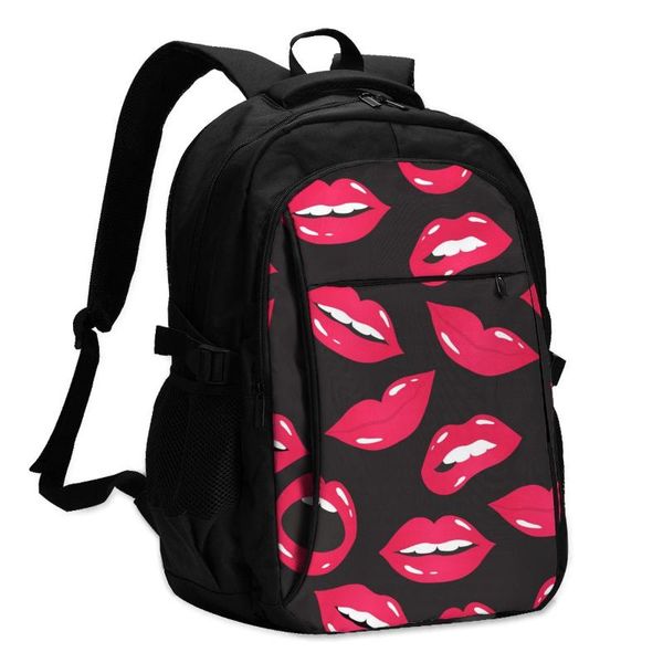 backpack lapschool backpacks red lips and mouth usb charging business travel bag classic design
backpack lapschool backpacks red lips and mouth usb charging business travel bag classic design