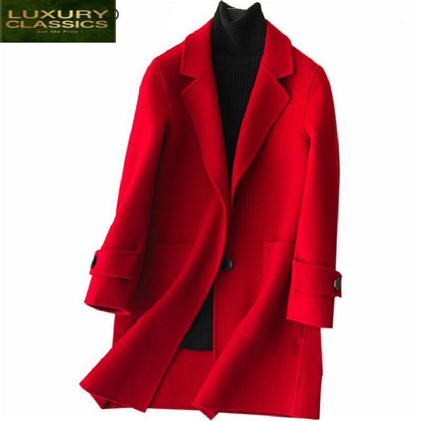 women's wool & blends coat women 2021 winter long jacket elegant woolen jackets autumn ladies coats korean clothes casaco feminino lwl7, Black
women's wool & blends coat women 2021 winter long jacket elegant woolen jackets autumn ladies coats korean clothes casaco feminino lwl7, Black