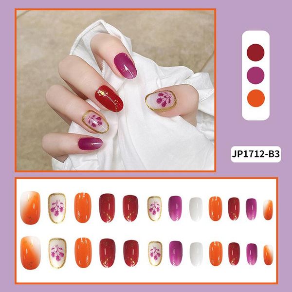 false nails with designs mid-length oval head purple tulip nail stickers finished 24 pcs fake tips full cover acrylic, Red;gold
false nails with designs mid-length oval head purple tulip nail stickers finished 24 pcs fake tips full cover acrylic, Red;gold