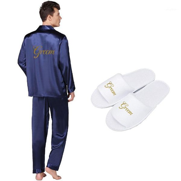 men's sleepwear satin silk long sleeve pyjamas set for mens custom pajamas groom slippers navy men, Black;brown
men's sleepwear satin silk long sleeve pyjamas set for mens custom pajamas groom slippers navy men, Black;brown
