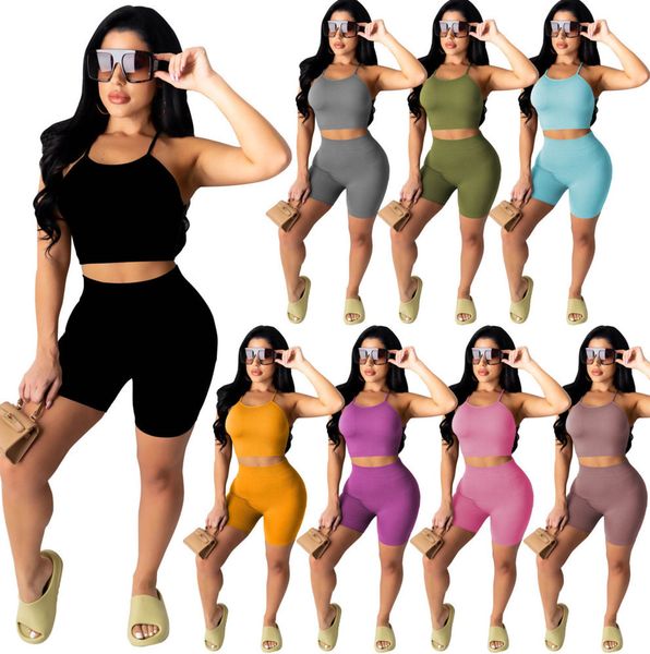 summer womens tracksuits casual solid color shorts sling two piece sets of fine pit bar designer style fashion ladies slim suit, Gray
summer womens tracksuits casual solid color shorts sling two piece sets of fine pit bar designer style fashion ladies slim suit, Gray