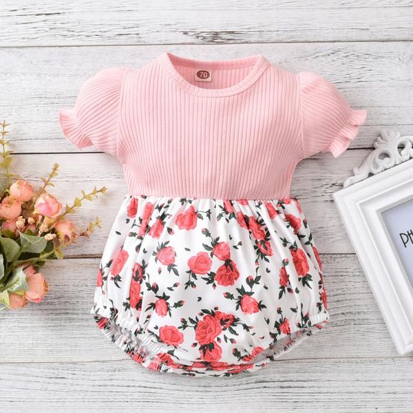 rompers infant summer rompers, rose print splicing o-neck short puff sleeves jumpsuits with crotch button for baby girls, 0-12 months, Blue
rompers infant summer rompers, rose print splicing o-neck short puff sleeves jumpsuits with crotch button for baby girls, 0-12 months, Blue
