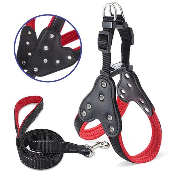 dog collars & leashes nylon large harness and leash set breakaway safety quick release reflective rhinestone material
dog collars & leashes nylon large harness and leash set breakaway safety quick release reflective rhinestone material