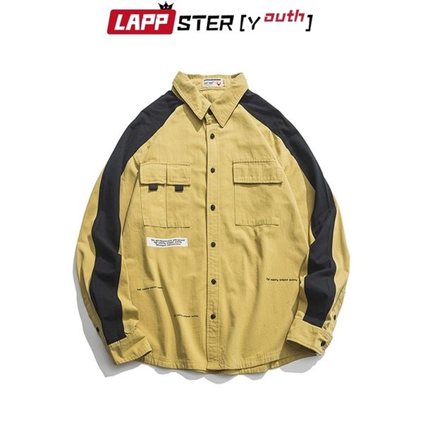 lappster men yellow patchwork shirts cotton autumn fashions streetwear mens harajuku korean style designer clothing 210420, White;black
lappster men yellow patchwork shirts cotton autumn fashions streetwear mens harajuku korean style designer clothing 210420, White;black