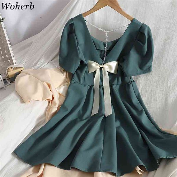 summer mini dress women backless bow temperament dresses korean elegant robe square neck puff sleeve beading vestidos 210519, Black;gray
summer mini dress women backless bow temperament dresses korean elegant robe square neck puff sleeve beading vestidos 210519, Black;gray