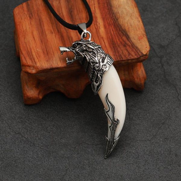 pendant necklaces wolf teeth spike necklace for men women lucky jewelry classic fang tooth amulet punk fashion leather rope, Silver
pendant necklaces wolf teeth spike necklace for men women lucky jewelry classic fang tooth amulet punk fashion leather rope, Silver
