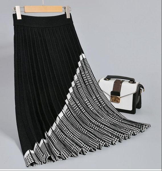 houndstooth women skirts long knit pleated skirt autumn winter thick warm a line chic knitted sweater femme, Black
houndstooth women skirts long knit pleated skirt autumn winter thick warm a line chic knitted sweater femme, Black