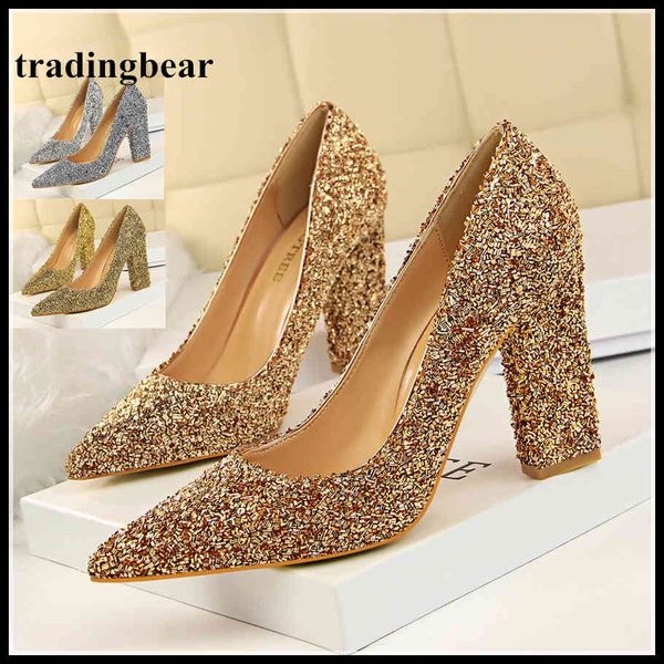 gold thick high heel pointed toe pumps glitter sequined wedding sier prom gown shoes size 34 to 39, Black
gold thick high heel pointed toe pumps glitter sequined wedding sier prom gown shoes size 34 to 39, Black