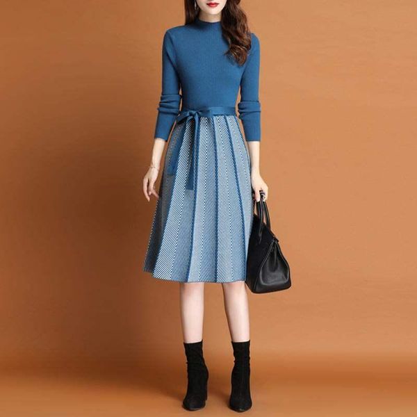 casual dresses pleated sweater dress autumn winter half high collar knitted keen-length elegant office lady long sleeve clothes, Black;gray
casual dresses pleated sweater dress autumn winter half high collar knitted keen-length elegant office lady long sleeve clothes, Black;gray