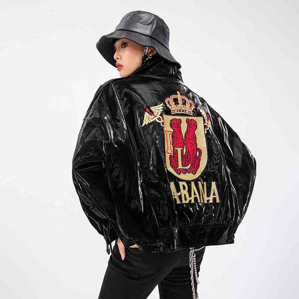 women's down & parkas tuogu chao brand women's clothing winter european goods embroidery bright face motorcycle jacket white goose, Black
women's down & parkas tuogu chao brand women's clothing winter european goods embroidery bright face motorcycle jacket white goose, Black