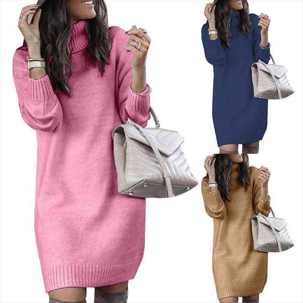 sweater turtleneck long sleeve warm womens dress loose knitted knee length, Black;gray
sweater turtleneck long sleeve warm womens dress loose knitted knee length, Black;gray