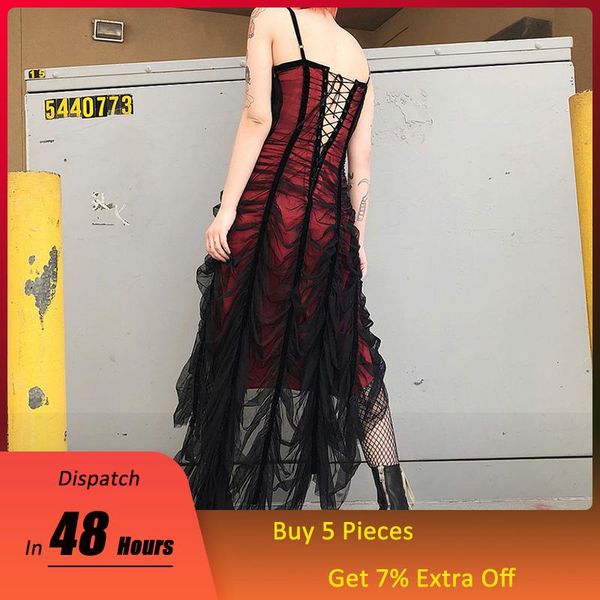 gothic dress mesh women strap halloween red black patchwork pleated fashion designer summer goth long dresses 2021 casual, Black;gray
gothic dress mesh women strap halloween red black patchwork pleated fashion designer summer goth long dresses 2021 casual, Black;gray