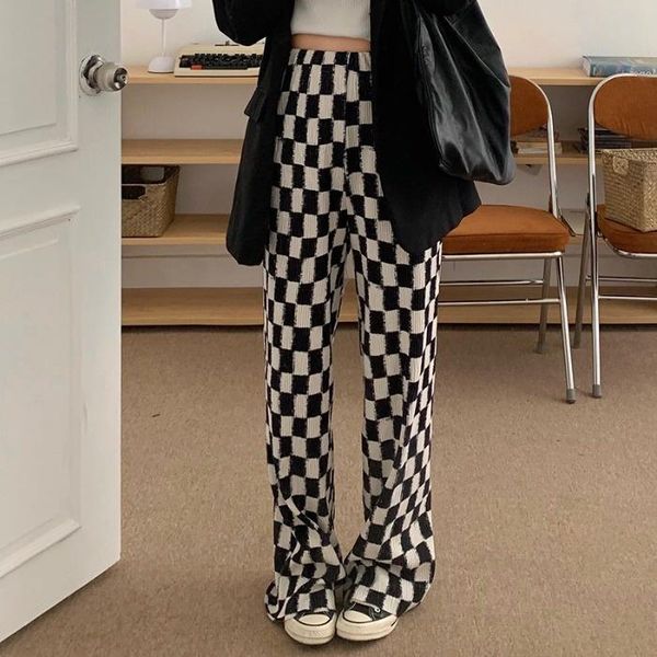 women's pants & capris checkerboard casual 2021 autumn korean slim straight design high waist plaid wide leg, Black;white
women's pants & capris checkerboard casual 2021 autumn korean slim straight design high waist plaid wide leg, Black;white