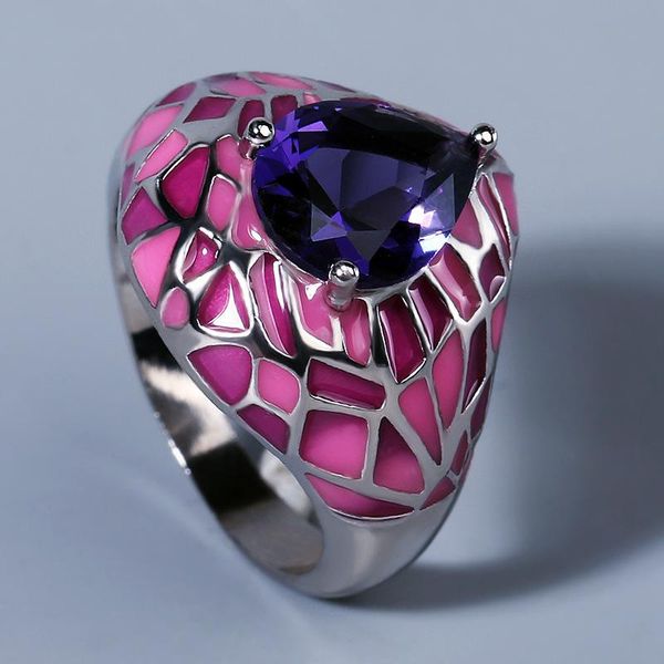 silver ladies jewelry dark blue big zircon ring pink epoxy irregular creative exquisite handmade enamel cluster rings, Golden;silver
silver ladies jewelry dark blue big zircon ring pink epoxy irregular creative exquisite handmade enamel cluster rings, Golden;silver