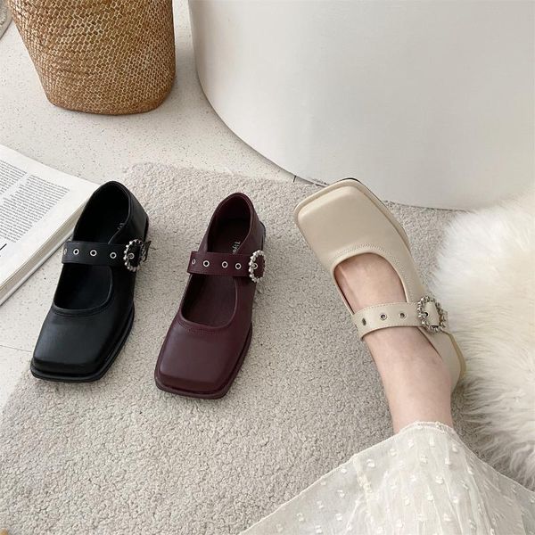 dress shoes mary janes women square toe buckle strap loafer for french ladies leather zapatos de mujer, Black
dress shoes mary janes women square toe buckle strap loafer for french ladies leather zapatos de mujer, Black