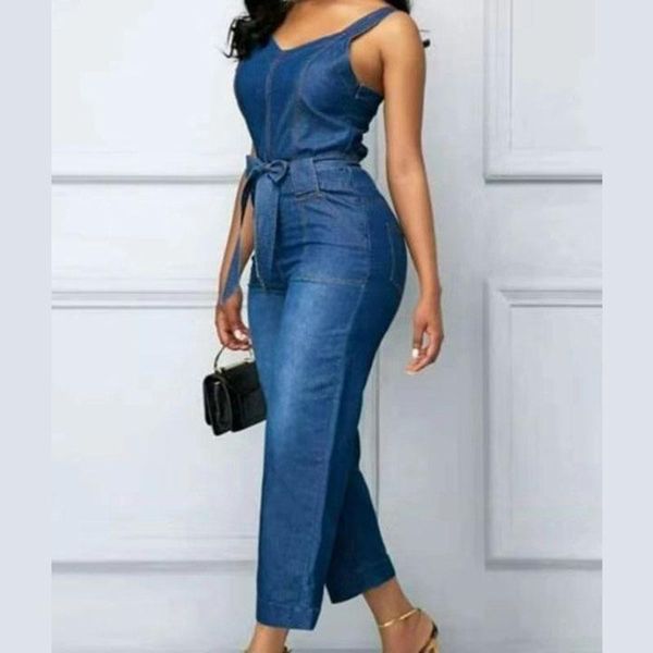gym clothing summer casual denim sling jumpsuit women with belt pocket office rompers fashion slim elastic jeans ladies vestidos, White;black
gym clothing summer casual denim sling jumpsuit women with belt pocket office rompers fashion slim elastic jeans ladies vestidos, White;black