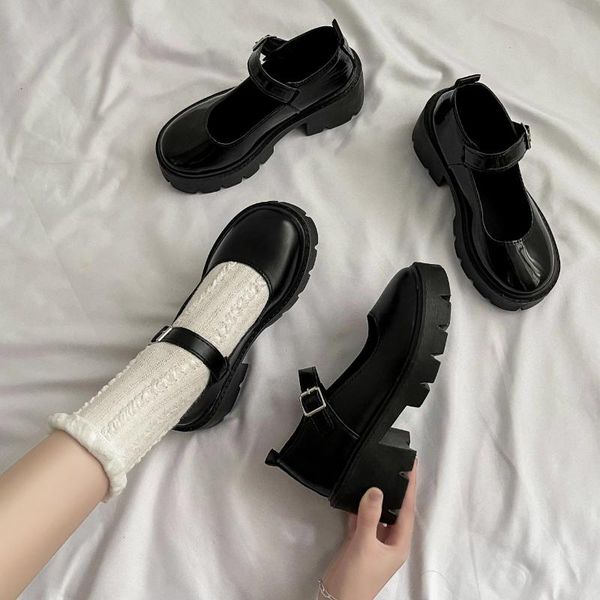 dress shoes mary jane small leather women's spring and autumn 2021 shallow mid-heel thick-heel platform, Black
dress shoes mary jane small leather women's spring and autumn 2021 shallow mid-heel thick-heel platform, Black