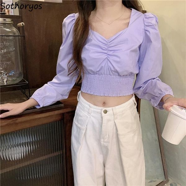 women's blouses & shirts women long sleeve v-neck puff pleated elastic waist chic trendy elegant fairy lovely teens solid all-match cas, White
women's blouses & shirts women long sleeve v-neck puff pleated elastic waist chic trendy elegant fairy lovely teens solid all-match cas, White