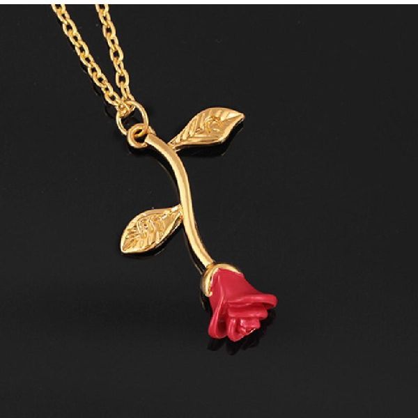 pendant necklaces women's european and american red rose necklace cute plant branch flower clavicle chain, Silver
pendant necklaces women's european and american red rose necklace cute plant branch flower clavicle chain, Silver