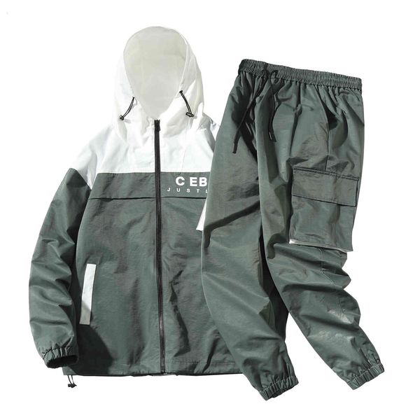 tracksuits hip hop fashion 2 parts define male cargo jacket military jackets sweatsuit loose pants, Gray
tracksuits hip hop fashion 2 parts define male cargo jacket military jackets sweatsuit loose pants, Gray