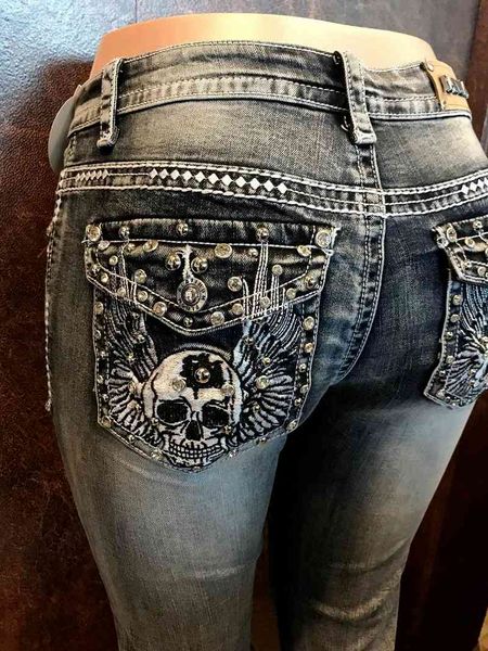 women's jeans skull embroidered beaded elastic high-waist straight-leg pants female y2k trend fashion punk slim black jeans 6ifk, Blue
women's jeans skull embroidered beaded elastic high-waist straight-leg pants female y2k trend fashion punk slim black jeans 6ifk, Blue