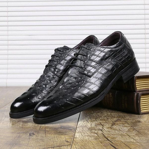 dress shoes men pointed toe business wedding fashion mens crocodile pattern leather oxfords d12-40, Black
dress shoes men pointed toe business wedding fashion mens crocodile pattern leather oxfords d12-40, Black