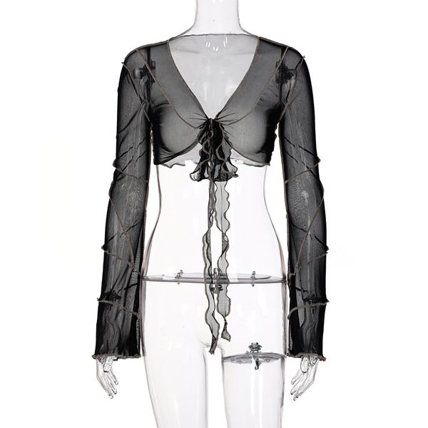 allneon e-girl aesthetics bandage black mesh crop pastel goth y2k deep v-neck flare sleeve patchwork t-shirts outfits, White
allneon e-girl aesthetics bandage black mesh crop pastel goth y2k deep v-neck flare sleeve patchwork t-shirts outfits, White