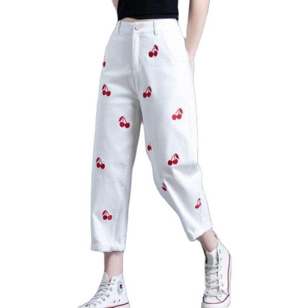women's jeans female 2021 spring autumn high waist zipper cropped trousers embroidery harlan daddy loose all-match ladies pants, Blue
women's jeans female 2021 spring autumn high waist zipper cropped trousers embroidery harlan daddy loose all-match ladies pants, Blue