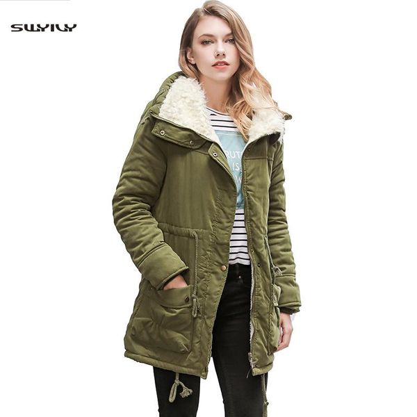 women's trench coats swyivy winter parkas mid long 2021 green fur inside warm coat jackets for women outwear design, Tan;black
women's trench coats swyivy winter parkas mid long 2021 green fur inside warm coat jackets for women outwear design, Tan;black