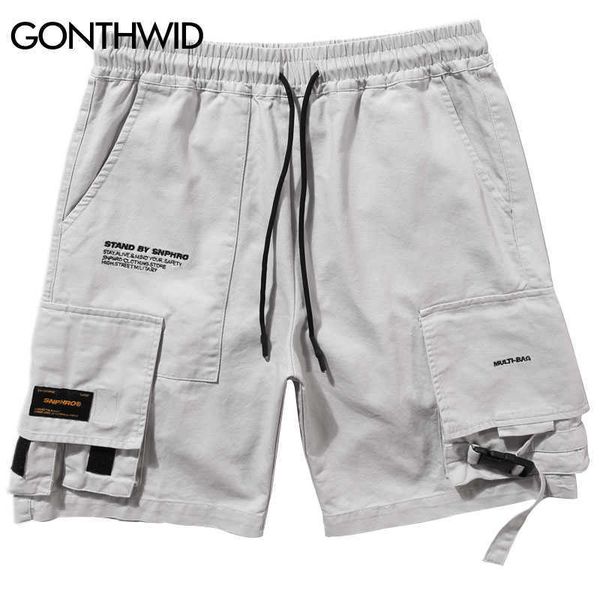 gonthwid side buckle multi pockets cargo shorts mens fashion casual short trousers streetwear hip hop elastic waist pants 210714, White;black
gonthwid side buckle multi pockets cargo shorts mens fashion casual short trousers streetwear hip hop elastic waist pants 210714, White;black