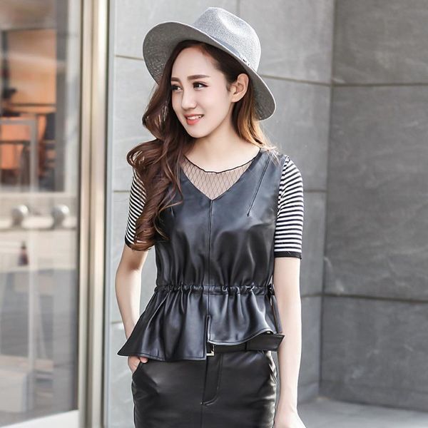 women's vests 2021 spring autumn women irregular faux leather vest v neck sleeveless tank pu plus size 4xl y20, Black;white
women's vests 2021 spring autumn women irregular faux leather vest v neck sleeveless tank pu plus size 4xl y20, Black;white