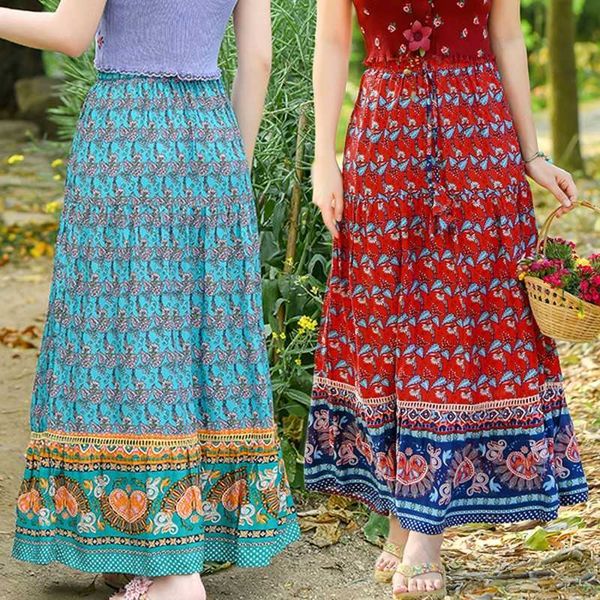 bohemia pink floral print cotton maxi long skirt boho hippie women elastic high waist spliced ruched pleated skirts 210531, Black
bohemia pink floral print cotton maxi long skirt boho hippie women elastic high waist spliced ruched pleated skirts 210531, Black