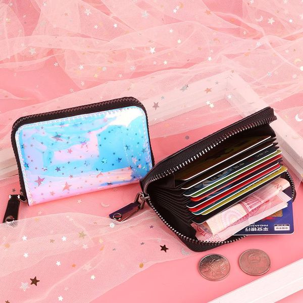 card holders 2021 women wallets 12 slots holder coin purse laser holographic wallet small for girl cartera, Brown;gray
card holders 2021 women wallets 12 slots holder coin purse laser holographic wallet small for girl cartera, Brown;gray