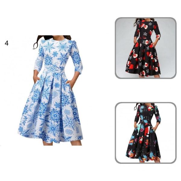 casual dresses trendy xmas dress o-neck pockets comfy christmas snowflake print lady party, Black;gray
casual dresses trendy xmas dress o-neck pockets comfy christmas snowflake print lady party, Black;gray